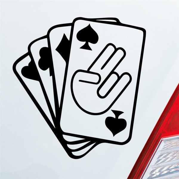 Spielkarten Shocker Poker Tuning Auto Aufkleber Sticker Heckscheibenaufkleber