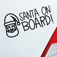 Santa on Board! Weihnachten Christmas Advent XMAS Auto Aufkleber Sticker Heckscheibenaufkleber