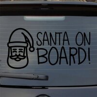 Santa on Board Weihnachten Christmas Auto Aufkleber Sticker Heckscheibenaufkleber