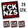Hellweg Druckerei FCK NZS Aufkleber 25 Stück 5,2x5,2cm