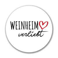 Aufkleber Weinheim verliebt Sticker 10cm
