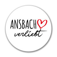 Aufkleber Ansbach verliebt Sticker 10cm