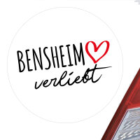 Aufkleber Bensheim verliebt Sticker 10cm