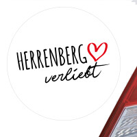 Aufkleber Herrenberg verliebt Sticker 10cm