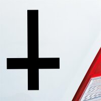 Petruskreuz Petrus Kreuz Satan Zeichen Horror Auto Aufkleber Sticker Heckscheibenaufkleber