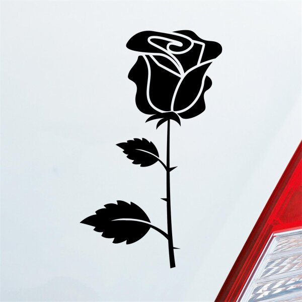 Rose Blume Pflanze Dornen Liebe Love Flower Auto Aufkleber Sticker Heckscheibenaufkleber