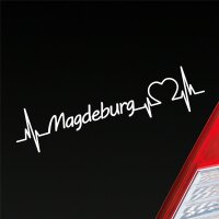 Auto Aufkleber Magdeburg Herz Puls Stadt City Liebe Love...