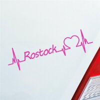 Auto Aufkleber Rostock Herz Puls Stadt City Liebe Love...