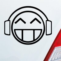 DJ Smiley Musik Smily Kopfhörer Auto Aufkleber Sticker Heckscheibenaufkleber