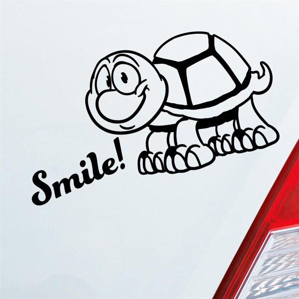 Smiley! mit süsser Schildkröte Turtle Größe Auto Aufkleber Sticker Heckscheibenaufkleber