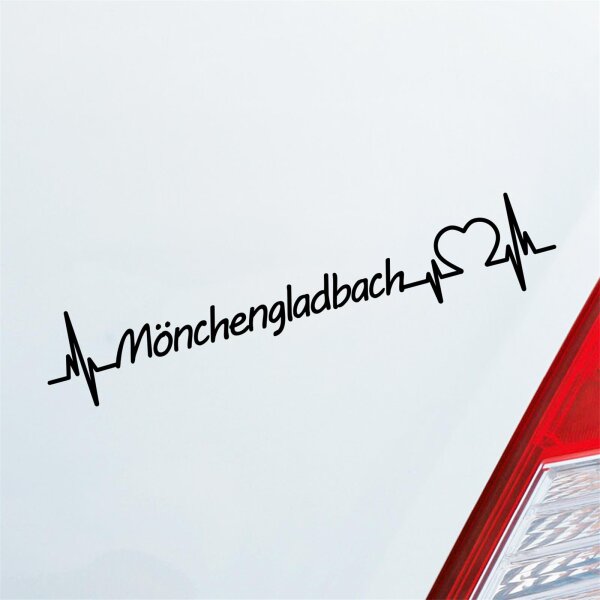 Auto Aufkleber Mönchengladbach Herz Puls Stadt City Liebe Love ca. 19 x 4 cm