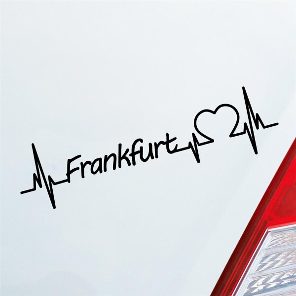 Auto Aufkleber Frankfurt Herz Puls Stadt City Liebe Love ca. 19 x 5 cm