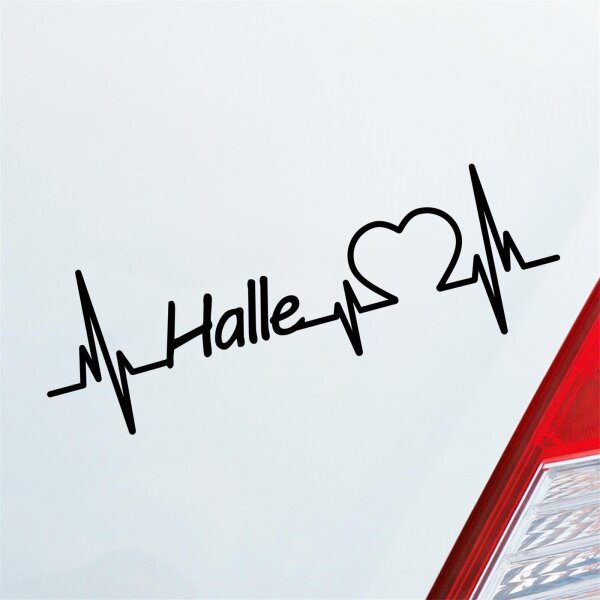 Auto Aufkleber Halle Herz Puls Stadt City Liebe Love ca. 19 x 6 cm
