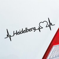 Auto Aufkleber Heidelberg Herz Puls Stadt City Liebe Love ca. 19 x 5 cm