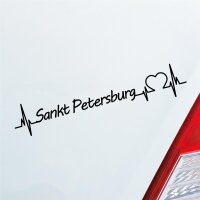 Auto Aufkleber Sankt Petersburg Herz Puls Stadt City Liebe Love ca. 19 x 4 cm
