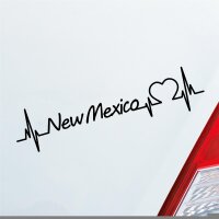 Auto Aufkleber New Mexico Herz Puls Staat State USA Liebe...
