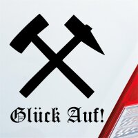 Auto Aufkleber Glück auf ! Ruhrpott Kohle Bergbau Car Fun Sticker Heckscheibenaufkleber