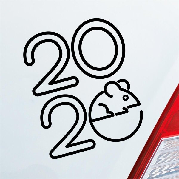 2020 Jahr der Ratte Year of the rat China Car Auto Aufkleber Sticker Heckscheibenaufkleber