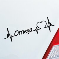 Auto Aufkleber Omega Zeichen Herz Puls Auto Car Liebe Love Sticker Heckscheibenaufkleber