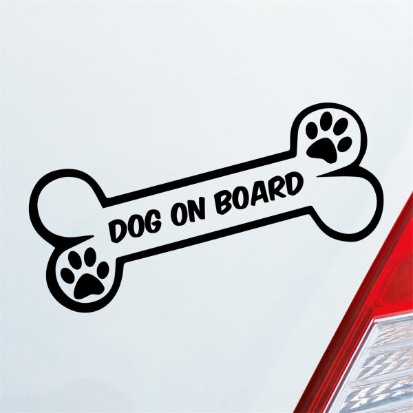 Dog on Board Knochen Hund an Bord Dog Pfote Auto Aufkleber Sticker Heckscheibenaufkleber