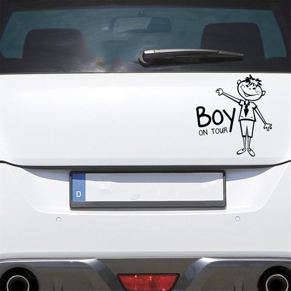 Auto Aufkleber Junge an Bord on Tour Baby Board