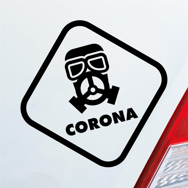 Corona Maske Gasmaske Bio Hazard Krank Infiziert Husten Auto Aufkleber Sticker Heckscheibenaufkleber