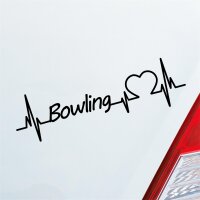Bowling Herzschlag Ballsport Pins Kegeln Sport Liebe Auto Aufkleber Sticker Heckscheibenaufkleber