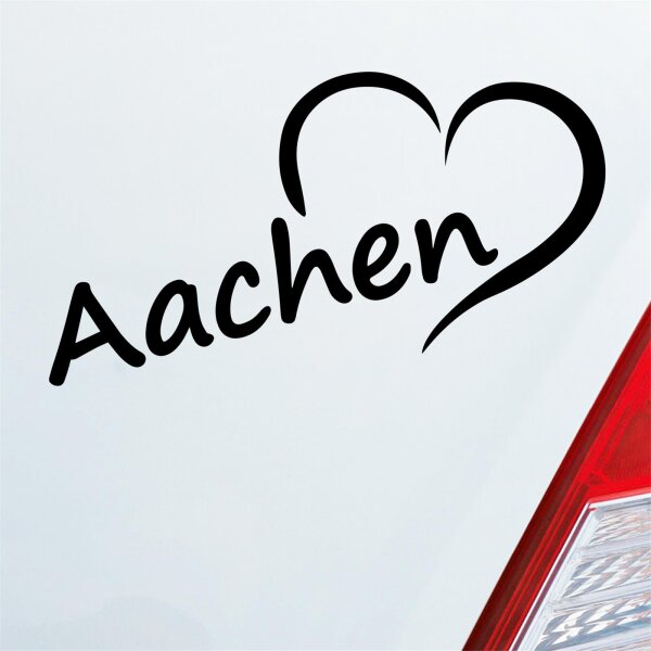 Auto Aufkleber Aachen Herz Stadt City Love Liebe Heart 15,5x8 cm