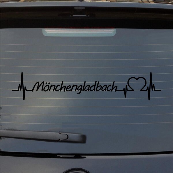 Mönchengladbach Herz Puls Stadt Liebe Auto Aufkleber Sticker Heckscheibenaufkleber