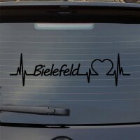 Bielefeld Herz Puls Stadt Liebe Auto Aufkleber Sticker Heckscheibenaufkleber