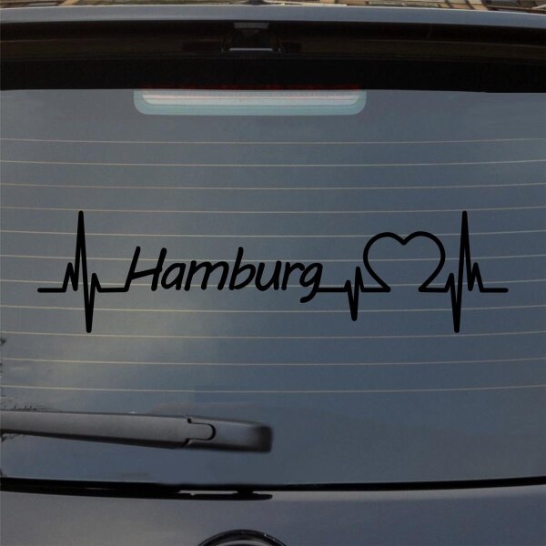 Hamburg Herz Puls Stadt Liebe Auto Aufkleber Sticker Heckscheibenaufkleber