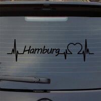 Hamburg Herz Puls Stadt Liebe Auto Aufkleber Sticker Heckscheibenaufkleber