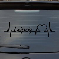 Leipzig Herz Puls Stadt Liebe Auto Aufkleber Sticker Heckscheibenaufkleber