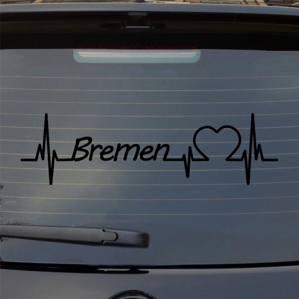 Bremen Herz Puls Stadt Liebe Auto Aufkleber Sticker Heckscheibenaufkleber