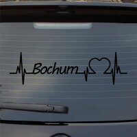 Bochum Herz Puls Stadt Liebe Auto Aufkleber Sticker Heckscheibenaufkleber