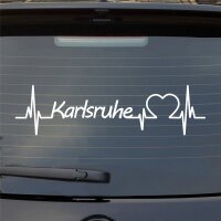 Karlsruhe Herzschlag Puls Stadt Liebe Auto Aufkleber Sticker Heckscheibenaufkleber