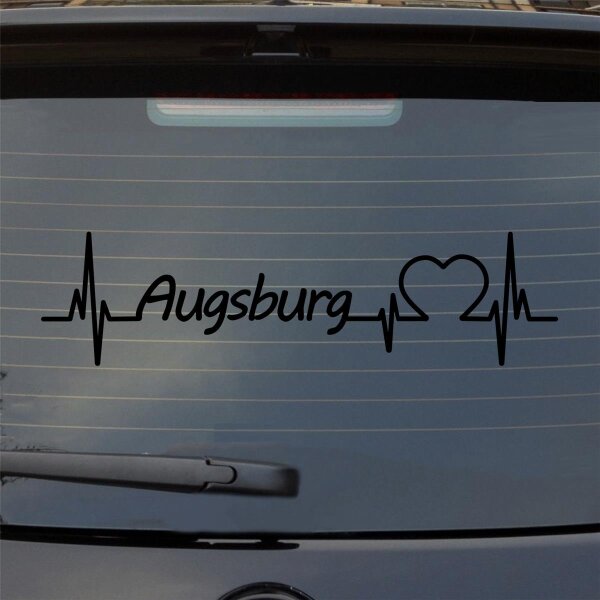 Augsburg Herzschlag Puls Stadt Liebe Auto Aufkleber Sticker Heckscheibenaufkleber