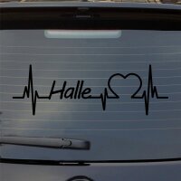 Halle Herzschlag Puls Stadt Liebe Auto Aufkleber Sticker...