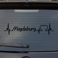 Magdeburg Herzschlag Puls Stadt Liebe Auto Aufkleber Sticker Heckscheibenaufkleber