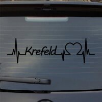 Krefeld Herzschlag Puls Stadt Liebe Auto Aufkleber Sticker Heckscheibenaufkleber