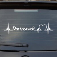Darmstadt Herzschlag Puls Stadt Liebe Auto Aufkleber Sticker Heckscheibenaufkleber