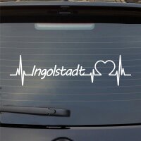 Ingolstadt Herzschlag Puls Stadt Liebe Auto Aufkleber Sticker Heckscheibenaufkleber