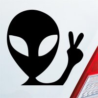 Alien Außerirdischer Peace Winken Tuning Auto Aufkleber Sticker Heckscheibenaufkleber