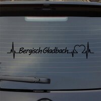 Bergisch Gladbach Herzschlag Puls Stadt Liebe Auto Aufkleber Sticker Heckscheibenaufkleber