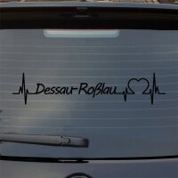 Dessau-Roßlau Herzschlag Puls Stadt Liebe Auto Aufkleber Sticker Heckscheibenaufkleber