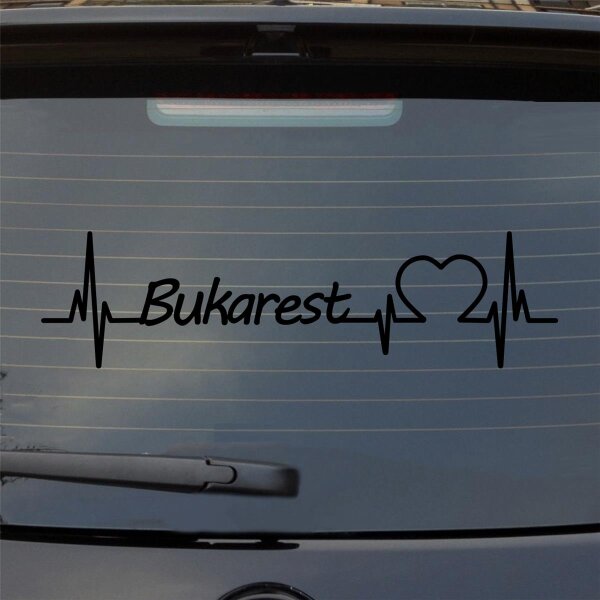 Bukarest Herzschlag Puls Stadt Liebe Auto Aufkleber Sticker Heckscheibenaufkleber