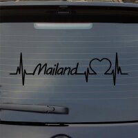 Mailand Herzschlag Puls Stadt Liebe Auto Aufkleber Sticker Heckscheibenaufkleber