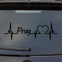 Prag Herzschlag Puls Stadt Liebe Auto Aufkleber Sticker Heckscheibenaufkleber