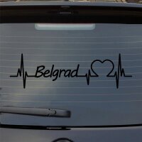 Belgrad Herzschlag Puls Stadt Liebe Auto Aufkleber Sticker Heckscheibenaufkleber