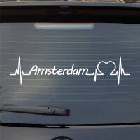 Amsterdam Herzschlag Puls Stadt Liebe Auto Aufkleber Sticker Heckscheibenaufkleber